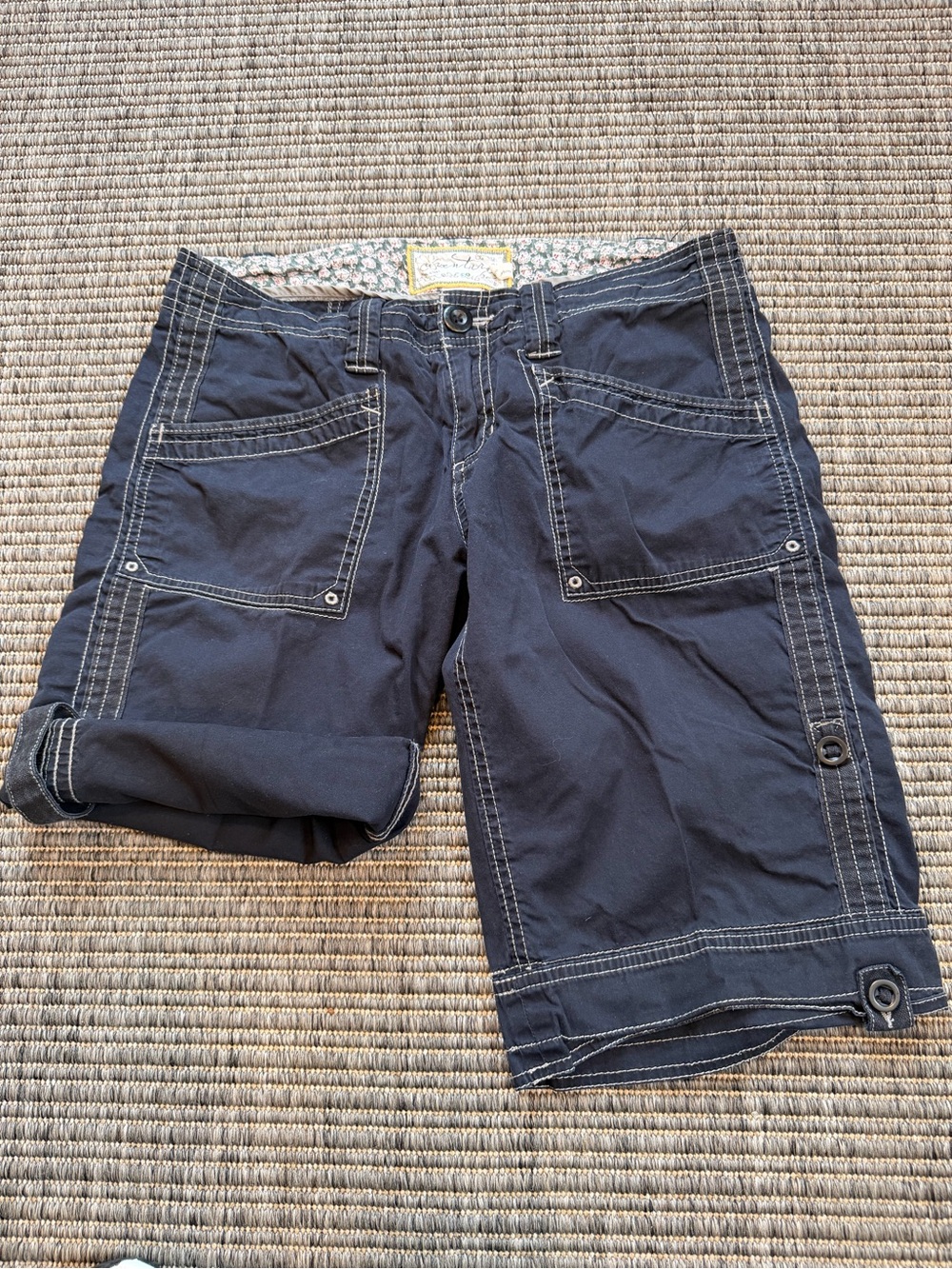 Aventura Women's Black Cargo Shorts with Contrast Stitching - Picture 2 of 8